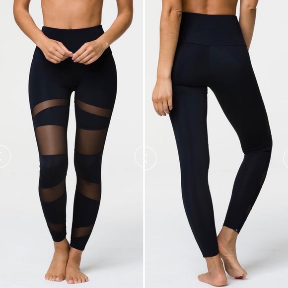 Onzie Pants - Onzie High Rise Black Bondage Mesh Tight Legging